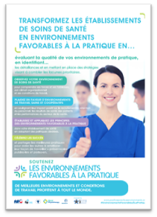 Affiche: Transformez les établissements de soins de santé en environnements favorables à la pratique en… 