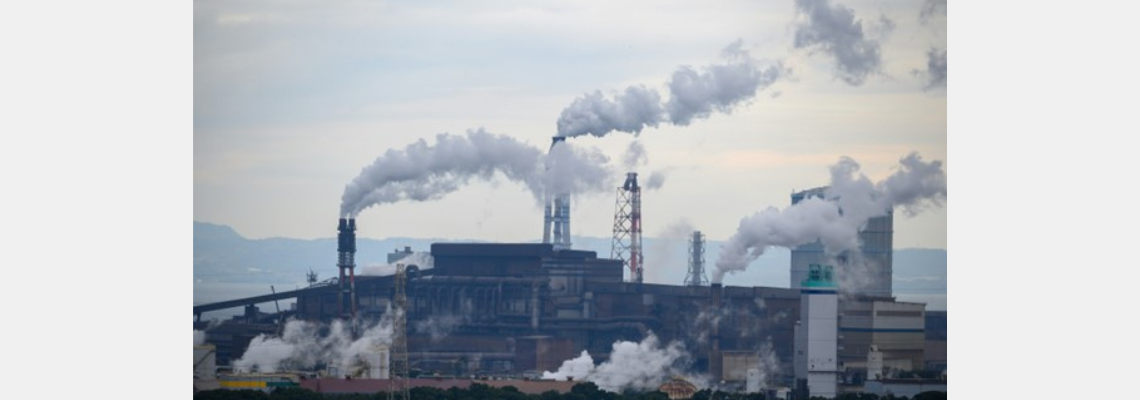 Chimneys producing air pollution
