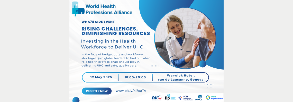 Flyer for WHPA side event at WHA78 2025