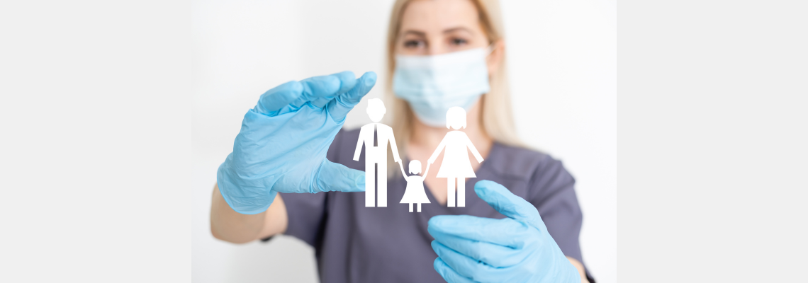 Health professional protecting patients